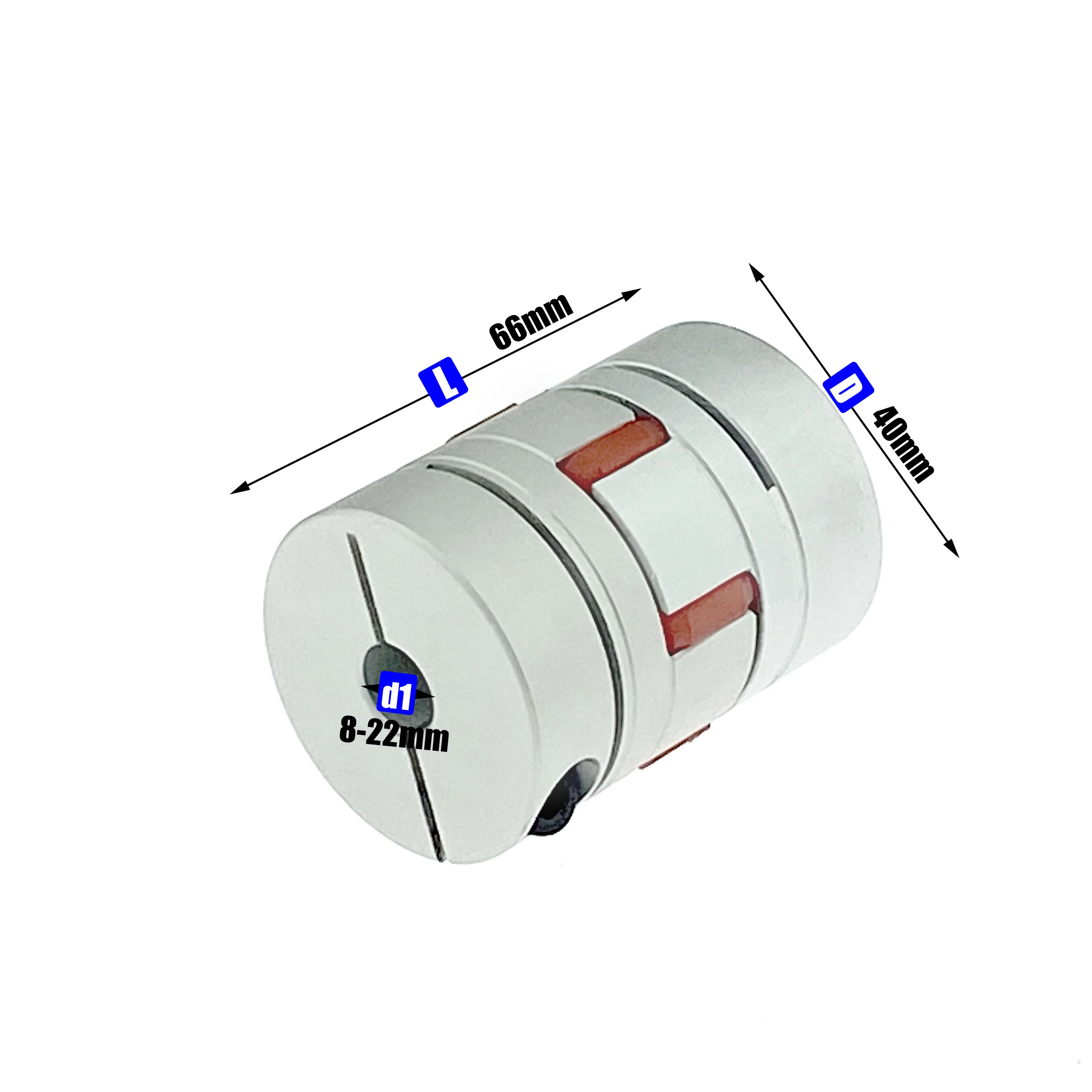 Series 1pc Engate de Braçadeira Flexível de Ameixa D45l66 Tamanho do Eixo Cnc Mandíbula Eixo Acoplamento 10 12 14 16 18 20 22 24 25 mm D45 L66 Casais lm