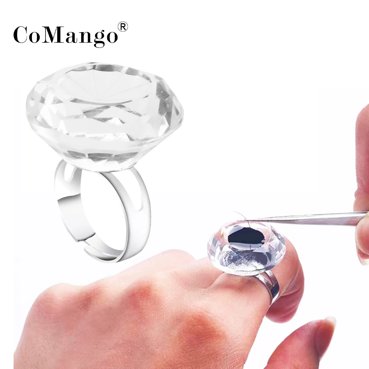 Tanio CoMango rzęsy regulowany klej pierścień kryształ pierścienie samoprzylepne przedłużanie