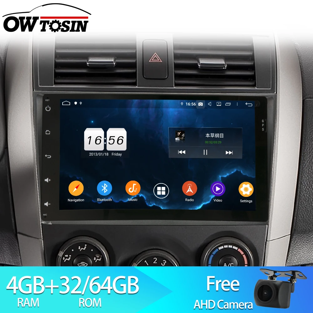 Owtosin автомобильный Радио мультимедийный видео плеер навигация gps Android 9,0 для Toyota COROLLA 2006-2011 автомобиль 4 Гб ram 32 Гб rom