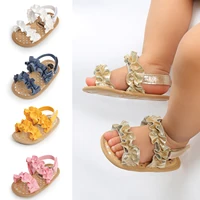 FOCUSNORM 5 Colors Baby Girls Summer Sandals Shoes Anti-Slip Soft Sole Ruffle Flat Shoes 2