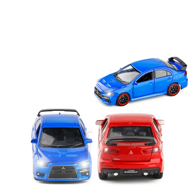 

1/32 Simulation Mitsubishi EVO X Alloy Die-casting Model Sound And Light Pull Back Toy Car Toys For Children's Birthday Gift