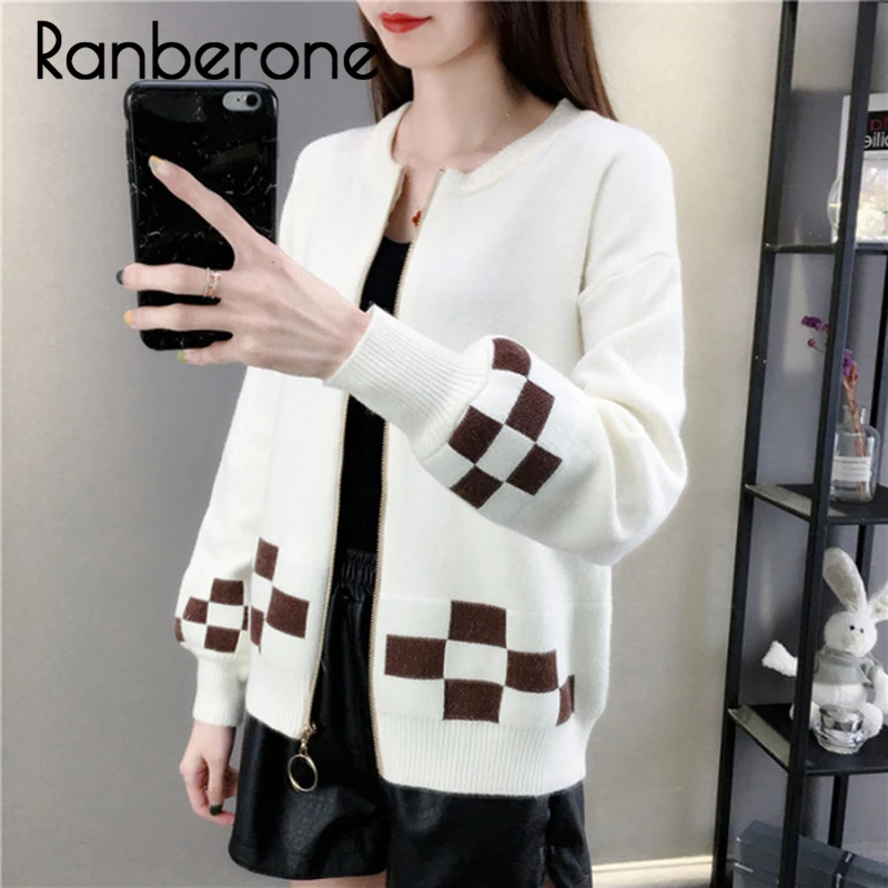 Zipper Cardigan Women 2019 New Autumn Winter Korean Long Sleeve Sweater Cardigan Female Knitted Jacket Sweater Coat Women Blue Zipper Cardigan Women 2019 New Autumn Winter Korean Long Sleeve Sweater Cardigan Female Knitted Jacket Sweater Coat Women Blue