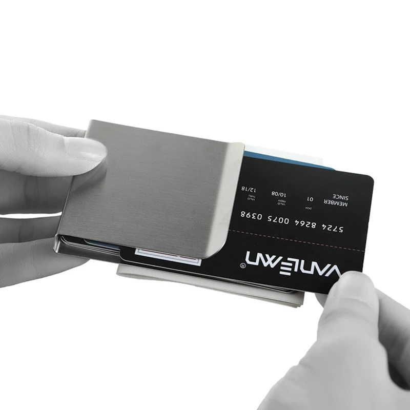 Stainless Steel Money Clip Wallet For Men Women ID Credit Card Holder Double Sided Holder Customizable metal money clip,credit card holder,id card holder