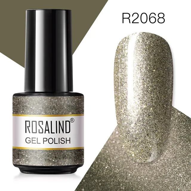 ROSALIND Gel Nail Polish Glitter Gel For Manicure Art Semi Permanent Hybrid Varnish Need UV LED Base Top Coat Nail Polish RAR2068