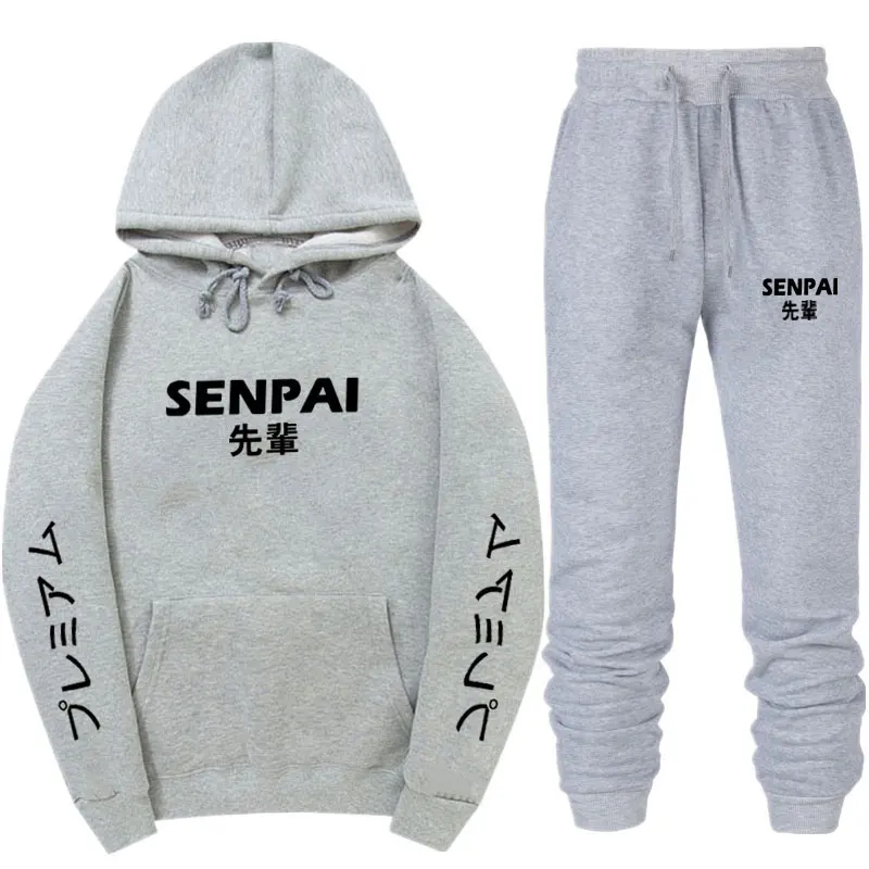 Модная японская уличная одежда SENPAI, комплект толстовок с капюшоном разных цветов для мужчин и женщин, пуловер, sudadera hombre, Повседневный свитер, костюм