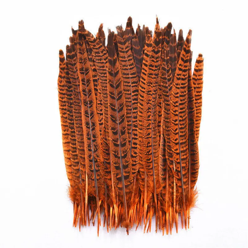 10 шт./партия, женские перья из хвоста фазана 25-30 см/10-12 дюймов, натуральные перья фазана для поделок своими руками Свадебные украшения - Цвет: Orange