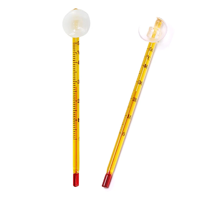Glass Aquarium Thermometer Fish Tank Submersible Temperature Measuring Tool With Suction Cup 14CM 0-50℃ Aquarium Accessory 
