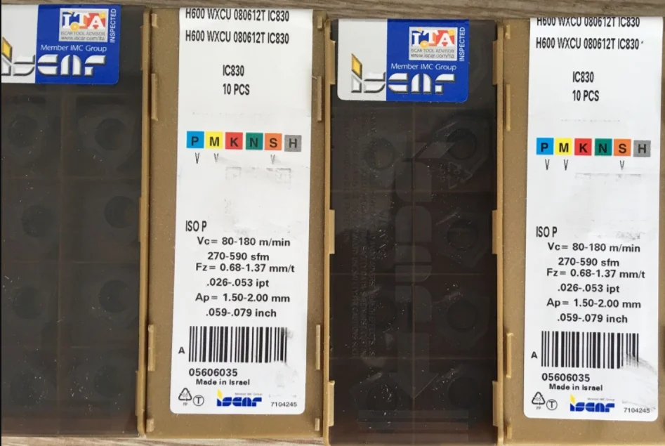 ISCAR 10 шт. вставки карбида H600 WXCU080612T IC830