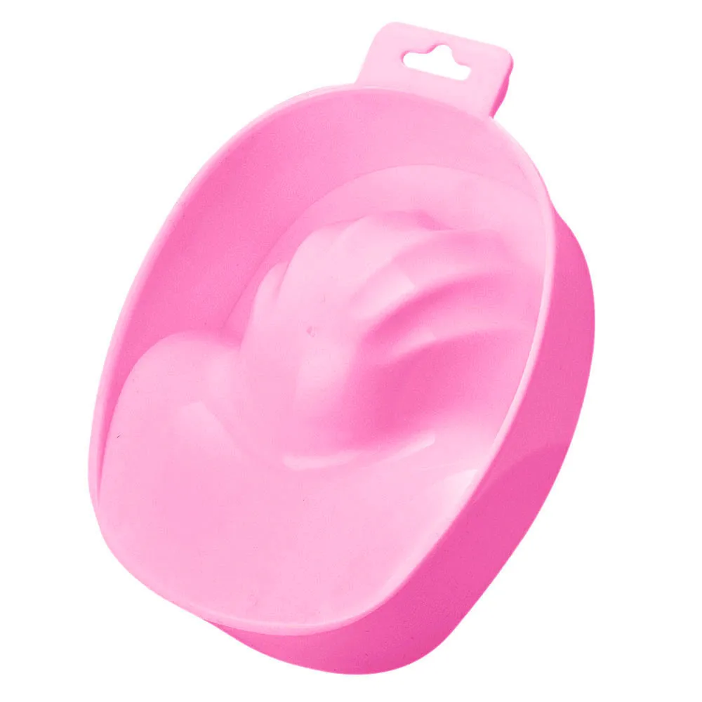 Hand Nail SPA Acetone Resistant Manicure Remover Tray Soak Off Warm Water Bowl D40 - Цвет: Pink
