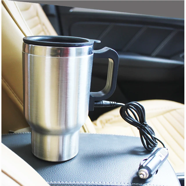 Heated Travel Mug Car Heating Cup 500ml Stainless Steel 12V Travel