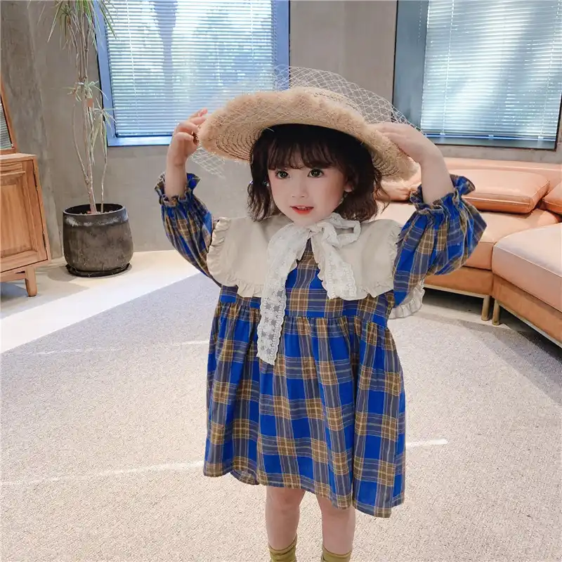 21春の新作ベビー女の子ドレス子供服かわいい新生児幼児パーティー長袖ドレスベビー女の子チェック柄ワンピース1 7year ドレス Aliexpress