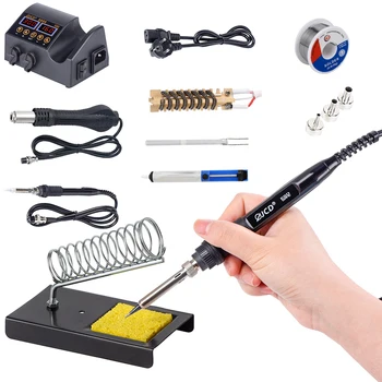 

New 2 In 1 Soldering Iron With Hot Air Gun Rework Station Digital Display Welding Repair Solder Tools Set For BGA SMD PCB IC LCD