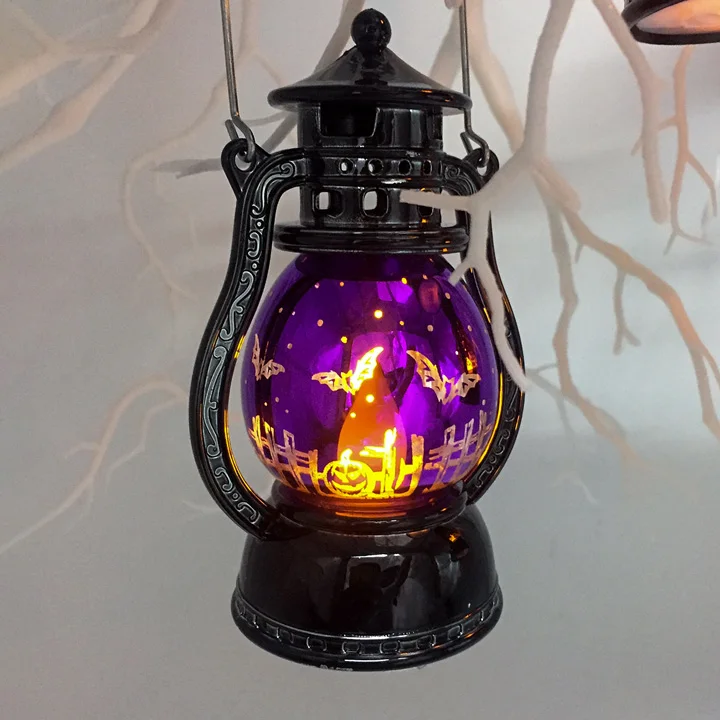 Nicro 3 цвета Хэллоуин украшения маленькая лампа Haloween Ретро лазерный светильник вечерние Декор события поставки# ot206 - Цвет: Purple