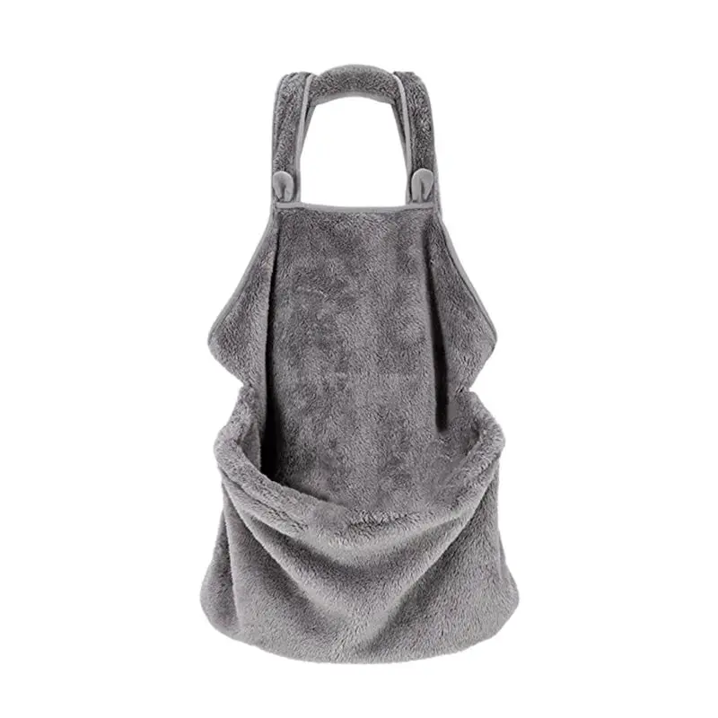 Cat Holder Carrier Apron Velvet Pet Sleeping Chest Apron with Pocket for Holding E5BB
