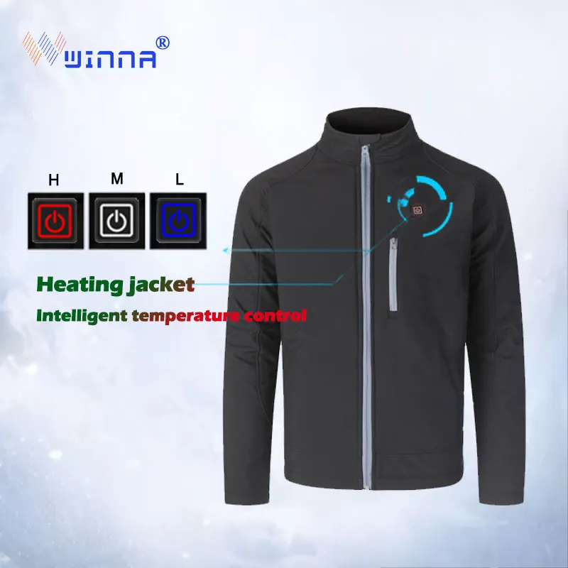 

2020 Men USB Heated Jacket Winter Outdoor Long Hooded Heating CoatWaterproof Windbreaker Men Winter Coat Mens Winter Jacket