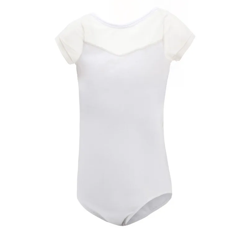 

Girls Female Gymnastic Clothing Short Sleeve Mesh Breathable Comfort Dance Suit Black/White leotards For Ballet