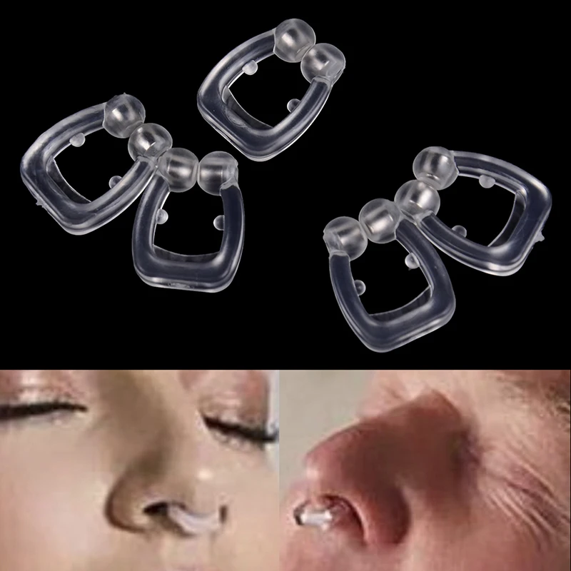 2/5pcs Silicone Clear Magnetic Snoring Stop Nose Clip Anti Snore Sleeping Aid Apnea Guard Night Help Sleep Device | Красота и
