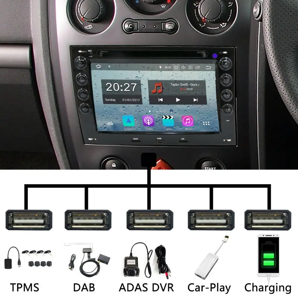 Discount Octa Core 4GB RAM Android 9.0 5 USB Port Car DVD Player FOR Renault Megane 2 ii 2003 2004 2005 2006 2007 2008 Car Radio GPS DSP 1
