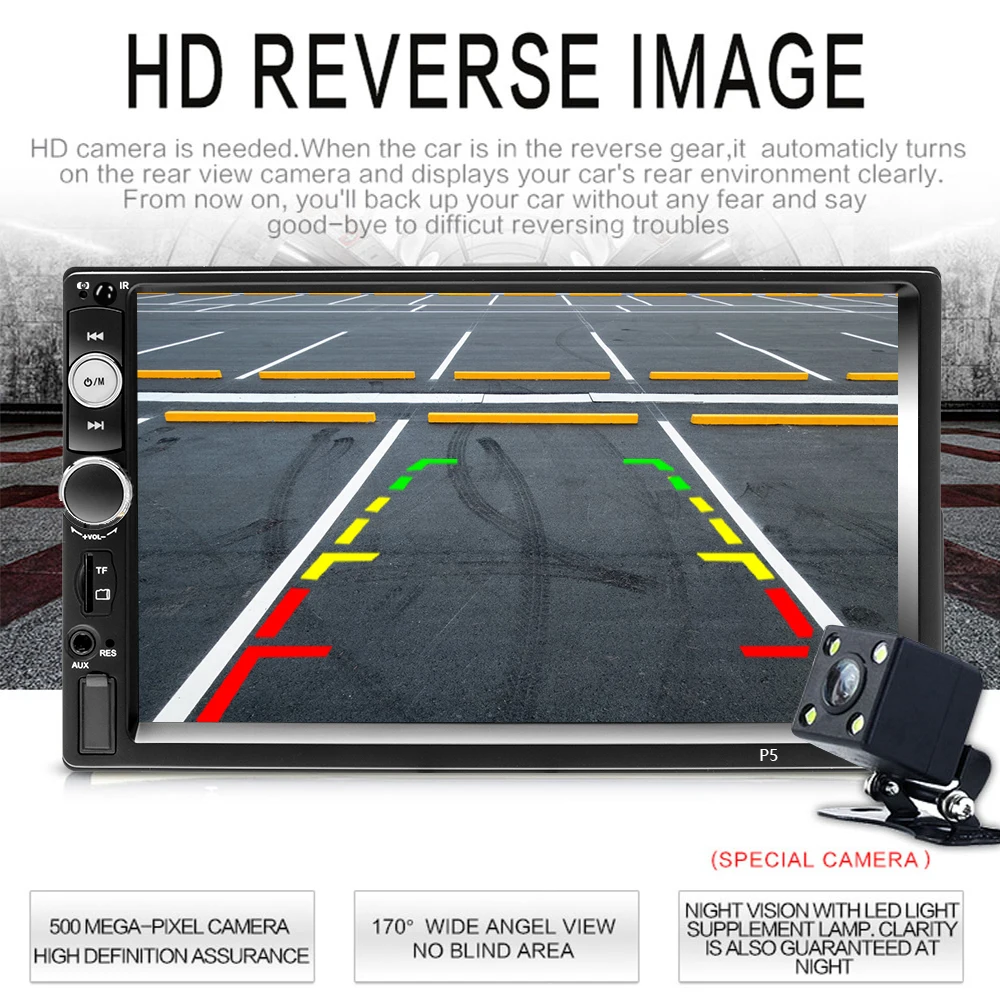 Podofo 7 ''HD Bluetooth автомобильный Радио DVR USB FM SD MP5 мультимедийный плеер сенсорный