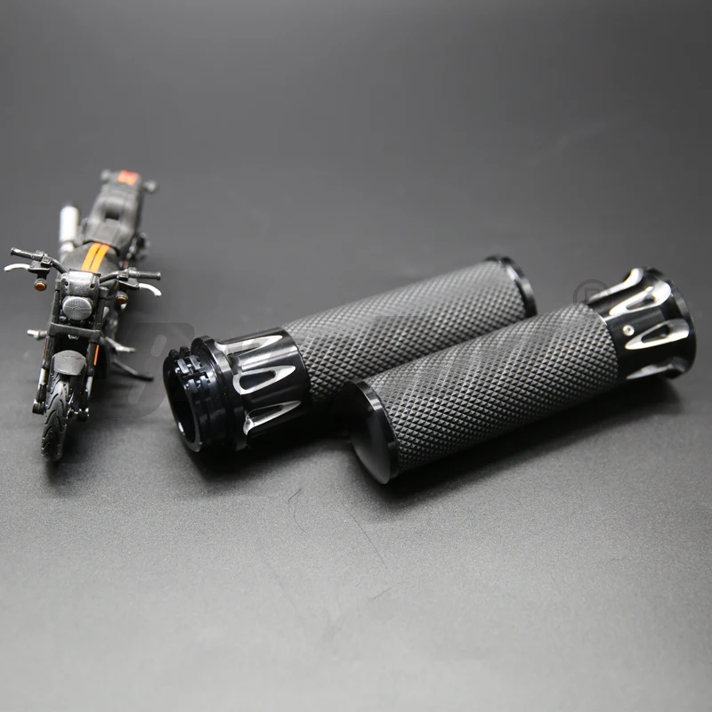 Универсальные мотоциклетные черные рукоятки алюминиевые для Harley Sportster 883 1200 XL VRSC Touring Dyna Softail Custom 96-UP Ручка B