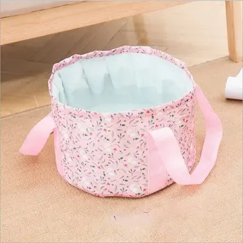 

Collapsible Washbasin Travel Bag Laundry Basin Wash Washbasin Travel Wash Foot Convenient To Carry Storage BagPink Rabbit16L