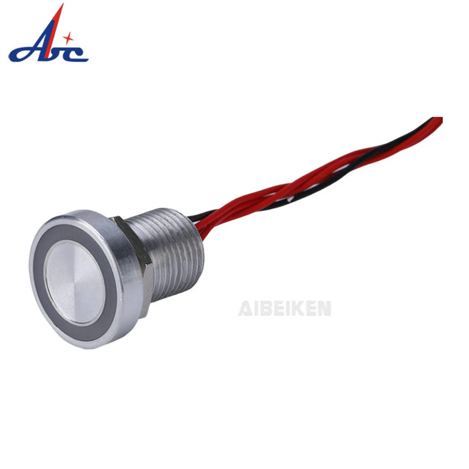 12mm Lighted IP68 Waterproof Momentary Ring Led Illuminated Reset Piezo Touch Switch | Обустройство дома
