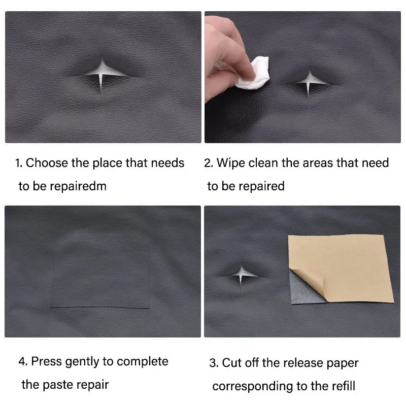 20x30cm Litchi Self Adhesive Leather Fix Repair Patch Stick-on Sofa Repairing Subsidies Leather Multicolor PU Repair Car Sticker