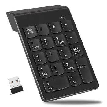 

Wireless Numeric Keyboard, 2.4G Number Pad, 18 Keys Wireless Numeric Keypad with Mini USB Receiver, for Laptop, PC, Desktop