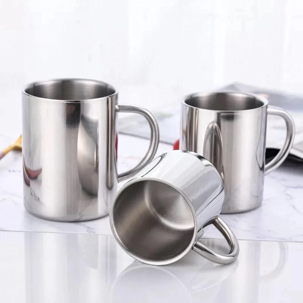Double Wall Stainless Steel Coffee Mug 300ml Portable Termo Cup Travel Tumbler Coffee Jug Milk Tea Cups Double Office Water Mugs (2)