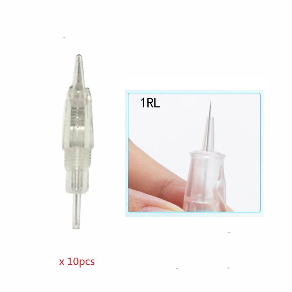 10pcs 1RL needles Профессиональная машина для татуажа бровей, Перманентный макияж, хна, тату, 3D микроблейдинг, ручка, тату, набор для глаз, красота, искусство - Цвет: 10pcs 1RL needles