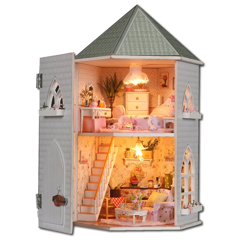 

Gifts DIY Doll Houses Wooden Doll House Unisex 3D Dollhouse Furniture Toy Doll House Miniature Furniture Crafts 13816
