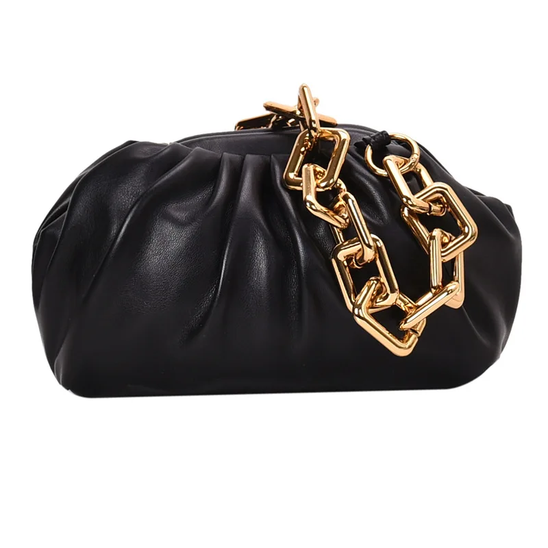 Роскошные сумки, женские сумки, дизайнерские пельменей, посылка, простые, одноцветные, модный тренд, дикая индивидуальность, сумка на плечо, кошелек - Цвет: Черный