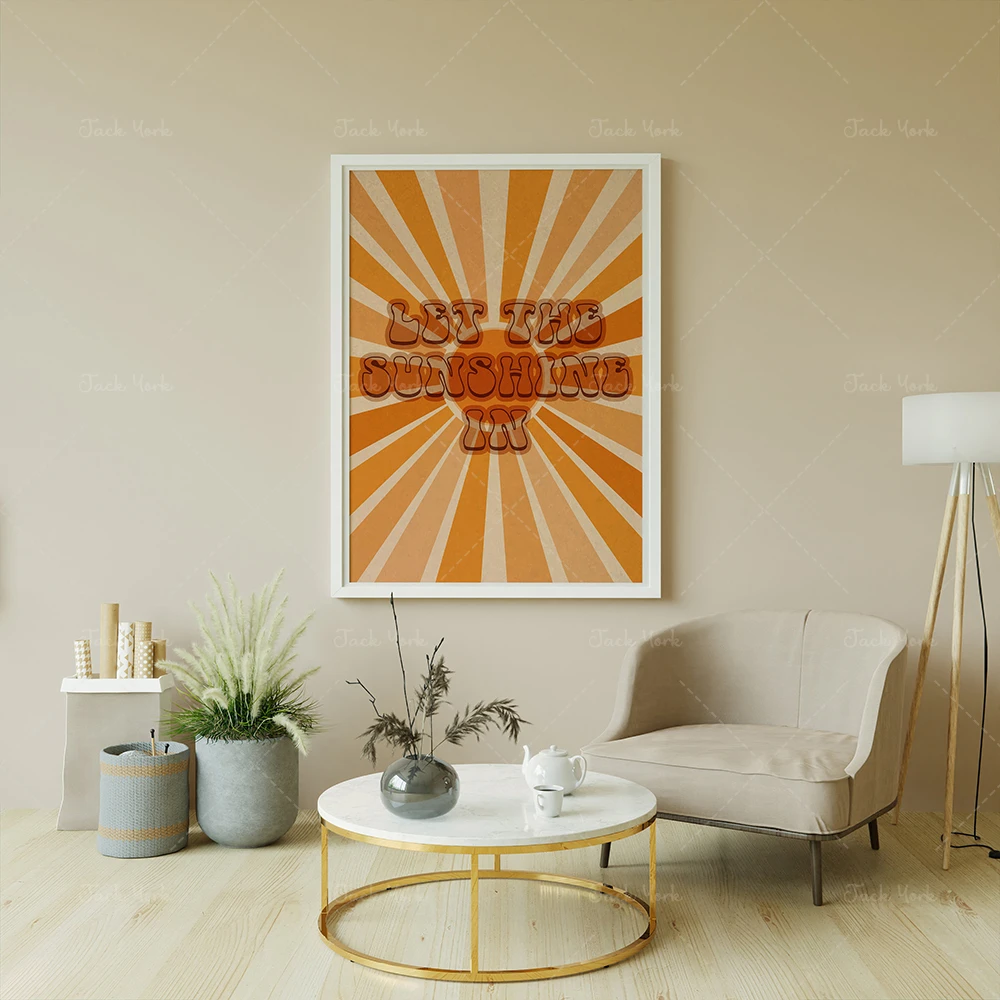 70s Retro Poster Let The Sunshine In Vintage Poster Retro Wall Art 70s Wall Print 70s Wall Art Retro 70s Home Decor Painting Calligraphy Aliexpress