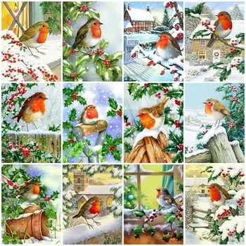 

Evershine 5D DIY Diamond Painting Bird Cross Stitch Kit Diamond Embroidery Christmas Animal Handmade Gift Wall Art Decorations