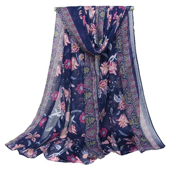 

New Women Chiffon Silk Scarves Fashion Square Polyester Printing Scarf Shawls 517D