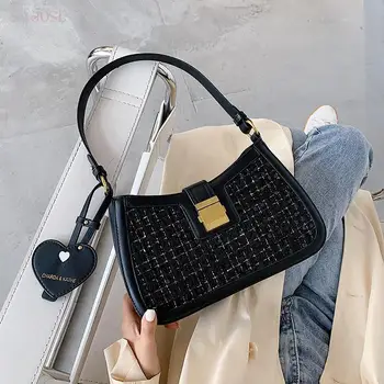 

Black Designer Handbag Handbags Sweet Shoulder Lady High Quality Letter Famale Bag Pu Leather Bags Patchwork Classic For Women
