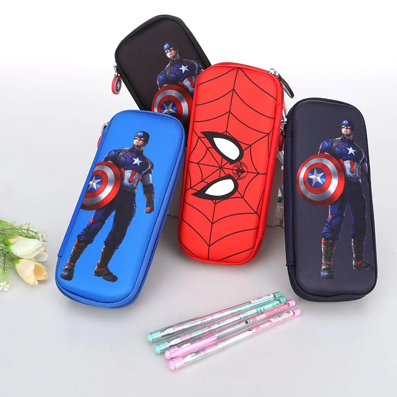 

Pencil Case Spider-Man America Captain Hard Case Large-Volume Stationery Bag BOY'S Young STUDENT'S Pencil Case