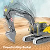 1:14 Full Metal RC Excavator Independent Joint Control Infinite Rotation Cab Openable Doors Alloy Bucket 100M Range Truck Model 3