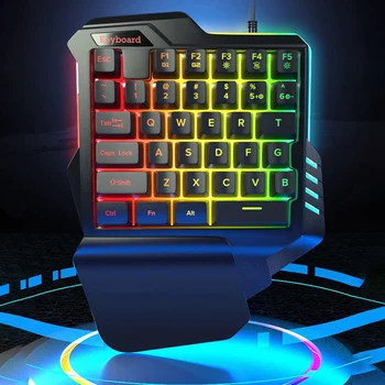 

One Handed Keyboard for PUBG Gaming Keyboard RGB Left Hand USB Keypad 35 Keys for Mobile Game
