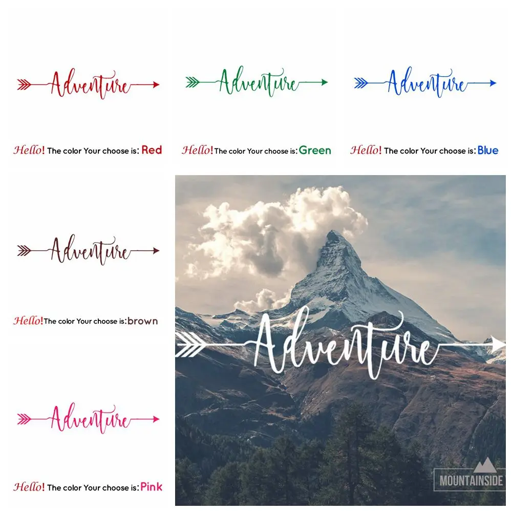Fashion 126X28cm Adventure Frase Carbon Sticker Car Both Body Arrow Quote Stickers Decal Car Wrap Vinyl Film Car Accessories