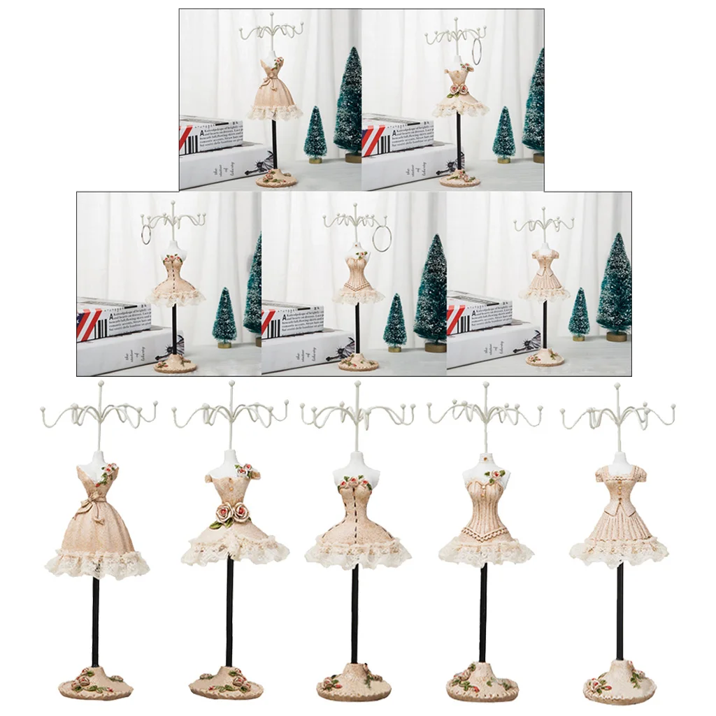  5Pcs 25 cm/10 inch High Elegant Jewelry Stand Holder Princess Skirt Bracelet Rings Hanger