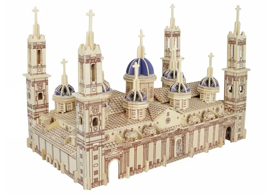 Лазерная резка DIY 3D Pilar Cathedral деревянная головоломка игрушка Сборная модель деревянное украшение для детей рождественские игрушки