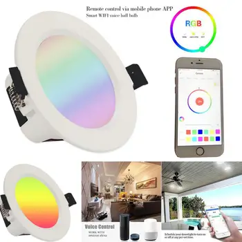 

WiFi Smart LED Downlight Dimming Round Spot Light 7W RGB Energy Saving Multicolor Smart Scene Light Work With Alexa Google Home