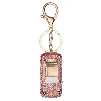

Stylish Car Shape Keychain Portable Women Rhinestone Key Ring Handbag Pendant Charming Bag Chain Bag Jewelry