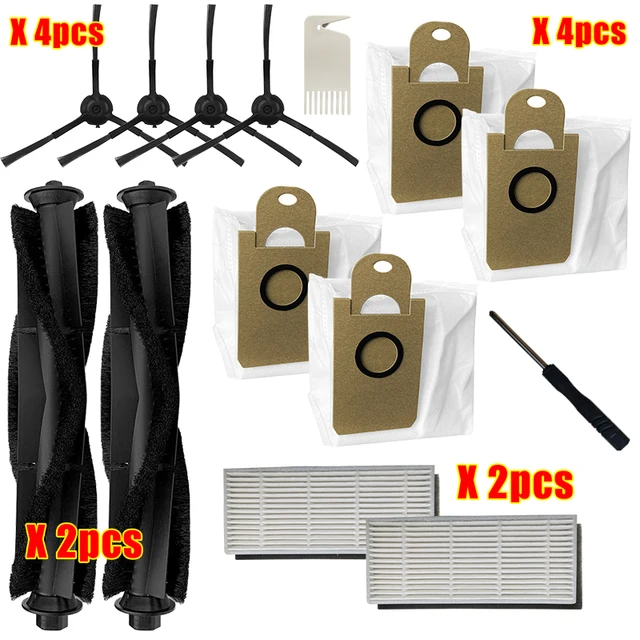 Main Brush Colletion Dust Bags Mop Cloth Side Brush Hepa Filter Spare Parts For XIAOMI VIOMI S9 Robot Vacuum Cleaner Accessories 12pcs