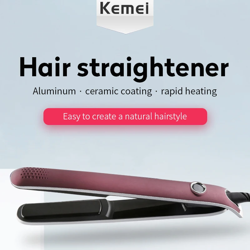 

Kemei KM-2203 Hair Straightener Iron Flat Irons Ceramic Straightening Irons Flat Professional Hair Styling Tools Fast Heating