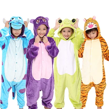

KIGUCOS Children Halloween Costumes Unicorn Funny Animal Pyjamas Onesies Cartoon Sleepwear One Piece Stitch Animal Pajamas
