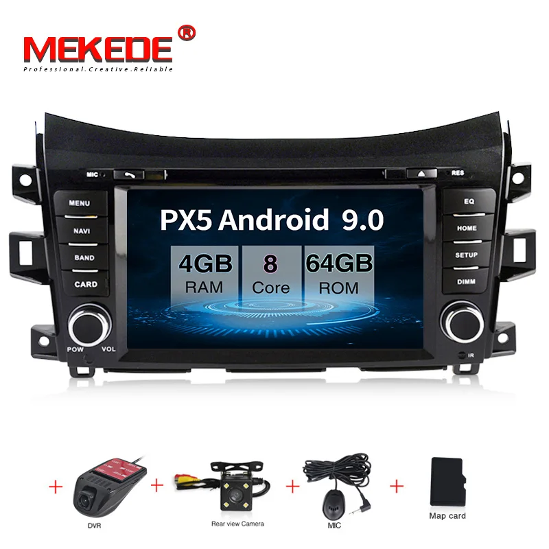 MEKEDE Android 9,0 Автомобильный gps навигатор dvd-плеер для NISSAN NP300 Navara+ мультимедийная лента радио рекордер головное устройство PAD - Цвет: 64G DVD Camera DVR