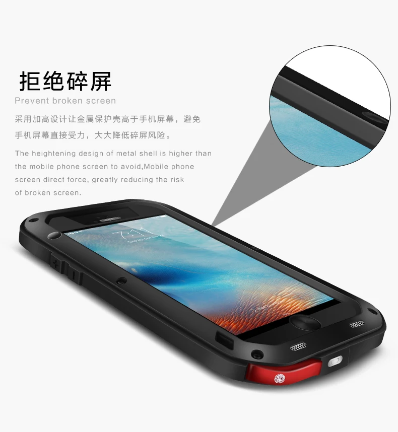 Алюминиевый металлический чехол LOVE MEI для iPhone 6, 6s, 6plus, 6s Plus, защитный противоударный водонепроницаемый чехол для iPhone 6, 6plus, 6s Plus, чехол