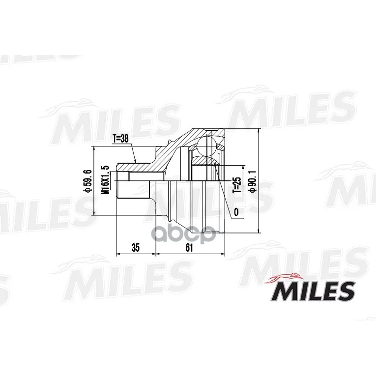 Шрус Audi 100 1.8-2.4d 82-91 Нар. Miles Ga20002 Miles арт. GA20002